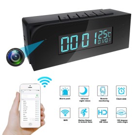 Réveil avec Caméra Espion IP WIFI IR 256 go 【2025】Espiamos.com